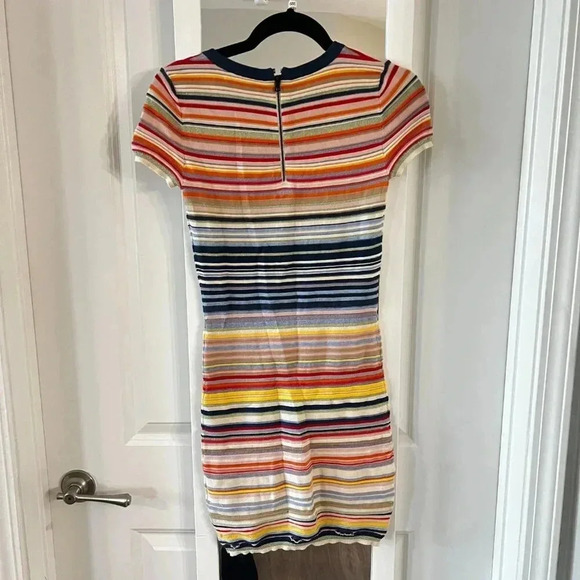 Alice + Oliva Striped Short Sleeve Dress Size XS Color Pink Blue - Picture 7 of 7